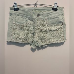 Dollhouse Jean Shorts with Lace Flowers